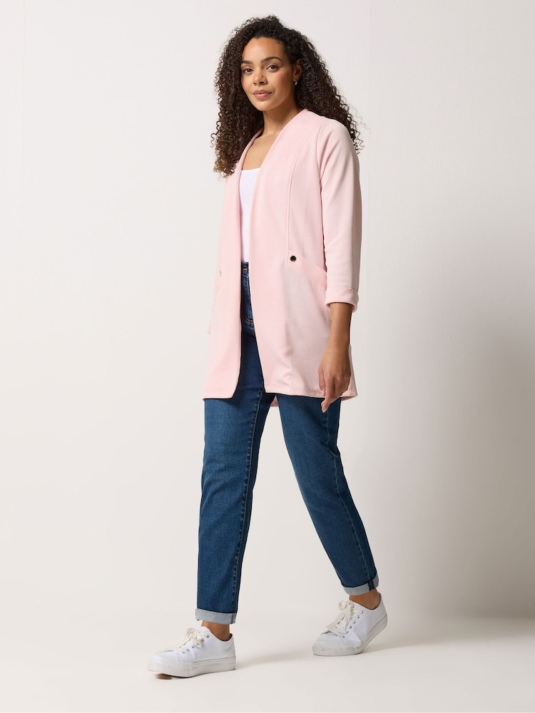 M&Co Pink Textured Jersey Jacket - Image 2 of 5