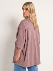 Yours Curve Pink Placement Boxy T-Shirt - Image 4 of 6