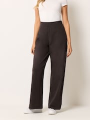 M&Co Brown Petite Wide Leg Yoga Trousers - Image 1 of 5