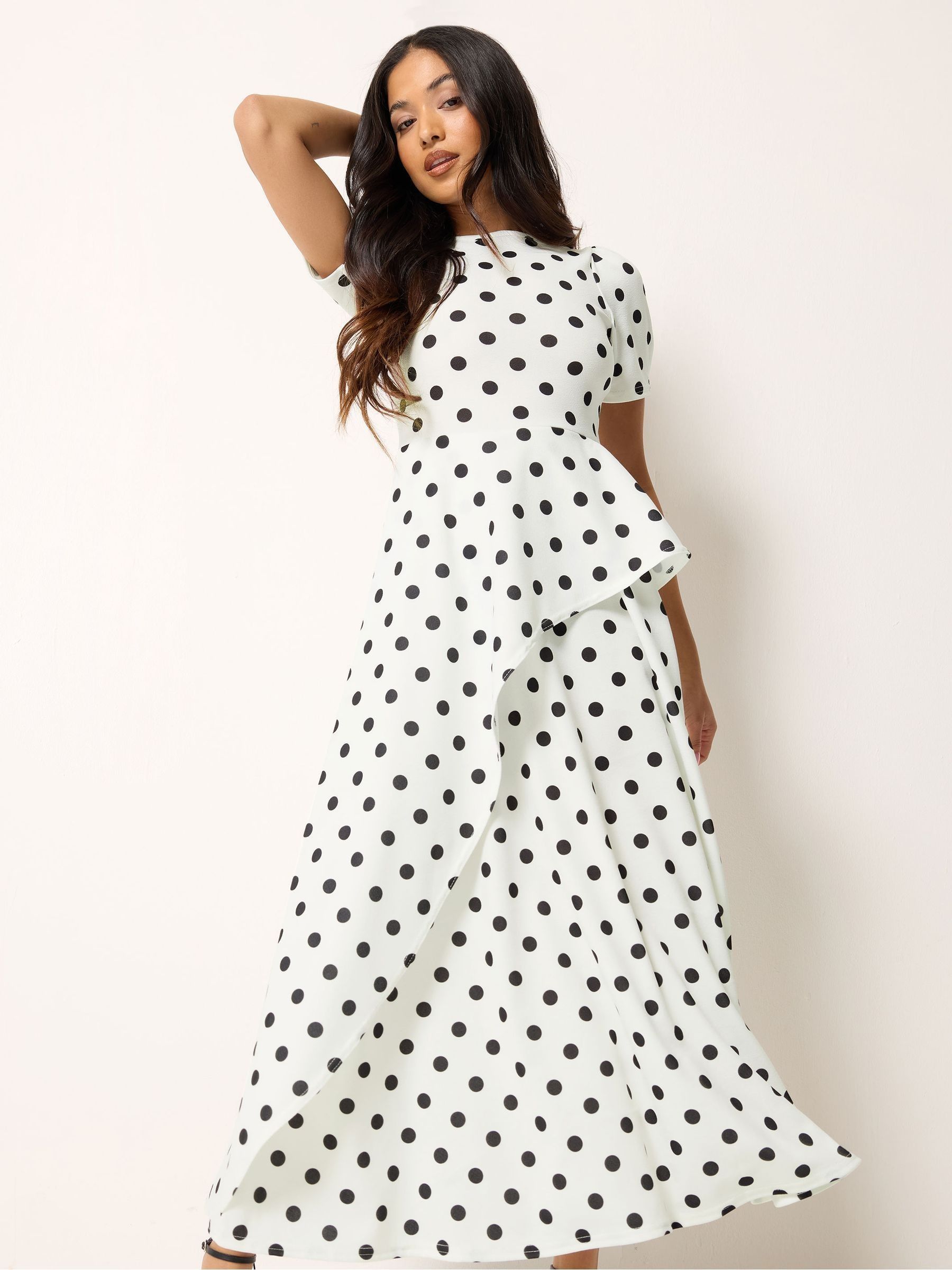 Buy PixieGirl Petite White Polka Dot Crinkle Maxi Dress from Next USA
