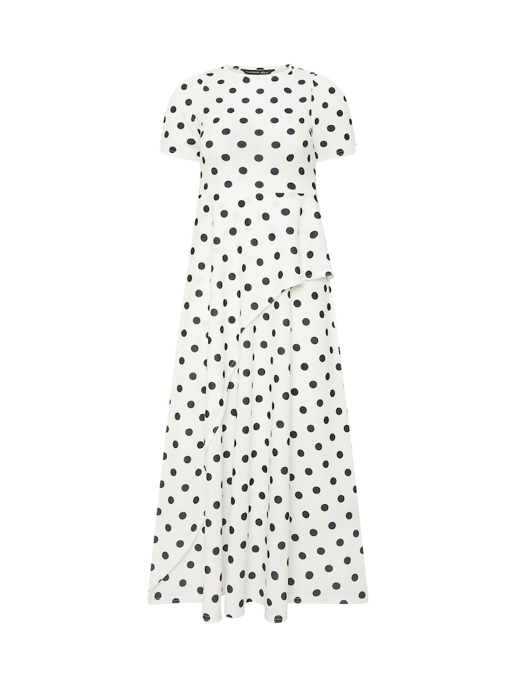 PixieGirl Petite White Polka Dot Crinkle Maxi Dress - Image 5 of 5
