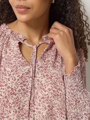 M&Co Red Tie Neck Blouse - Image 5 of 6