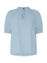 M&Co Blue Tie Neck Frill Sleeve Blouse - Image 5 of 5