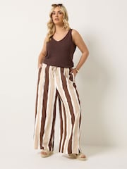 Yours Curve Brown Wide Leg Trousers - Image 2 of 5