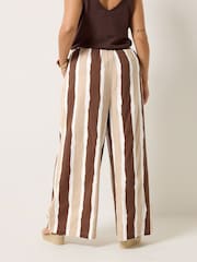 Yours Curve Brown Wide Leg Trousers - Image 3 of 5