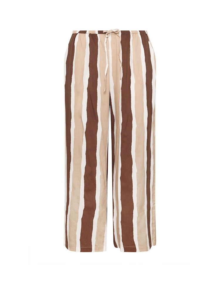 Yours Curve Brown Wide Leg Trousers - Image 5 of 5