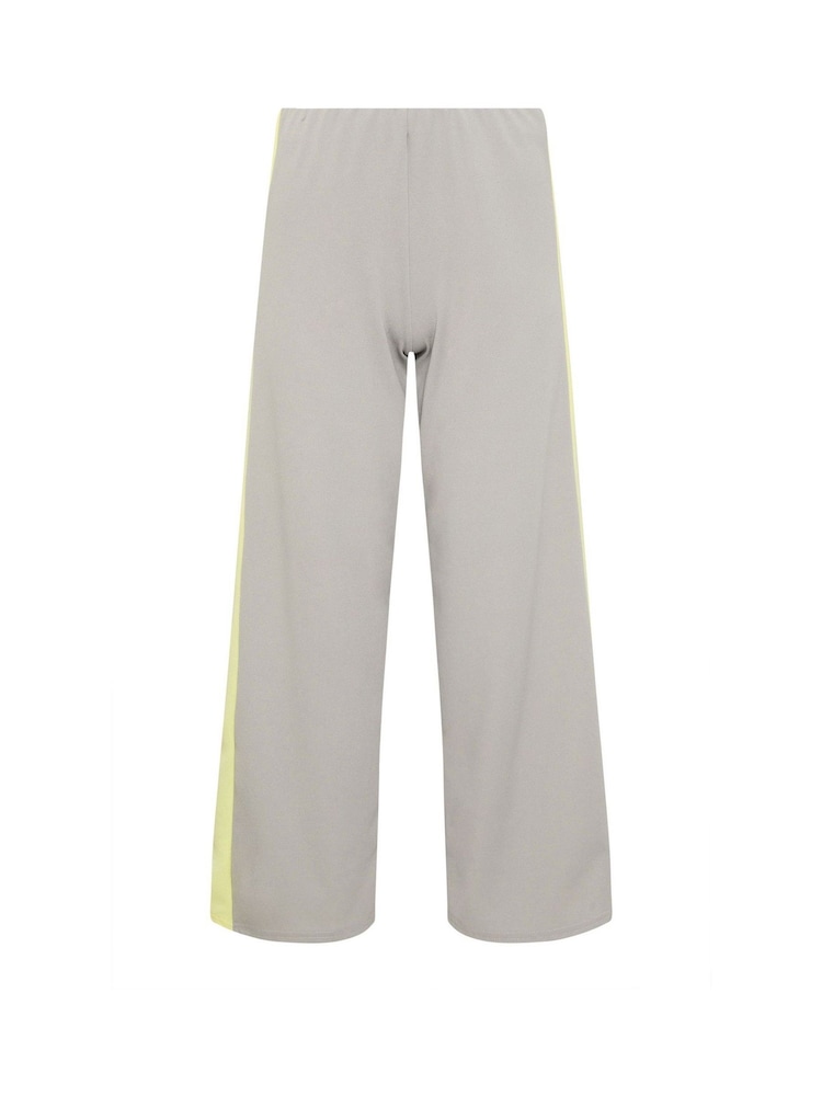 PixieGirl Grey Stripe Wide Leg Scuba Trousers - Image 5 of 5
