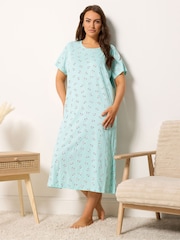 Yours Curve Blue Panda Midaxi Nightdress - Image 1 of 5