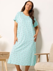 Yours Curve Blue Panda Midaxi Nightdress - Image 2 of 5