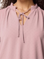 M&Co Pink Tie Neck Frill Sleeve Blouse - Image 5 of 6