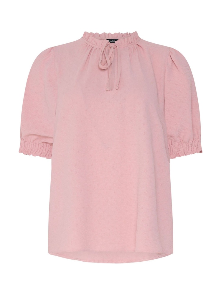 M&Co Pink Tie Neck Frill Sleeve Blouse - Image 6 of 6