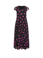 Yours Curve Black Polka Dot Mesh Maxi Dress - Image 5 of 5