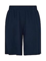 Yours Curve Navy Pull On Jersey Shorts - Image 5 of 5