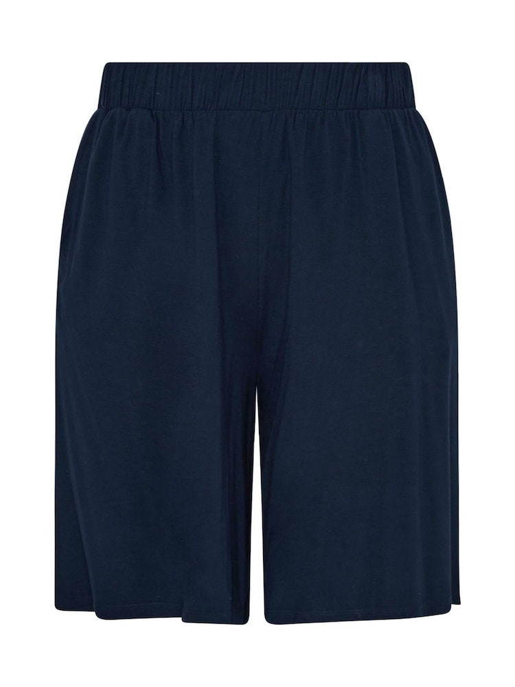Yours Curve Navy Pull On Jersey Shorts - Image 5 of 5 Yours Curve Navy Pull On Jersey Shorts - Image 5 of 5