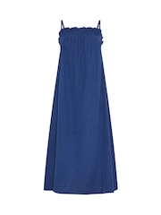 PixieGirl Blue Shirred Cheesecloth Midi Dress - Image 5 of 5