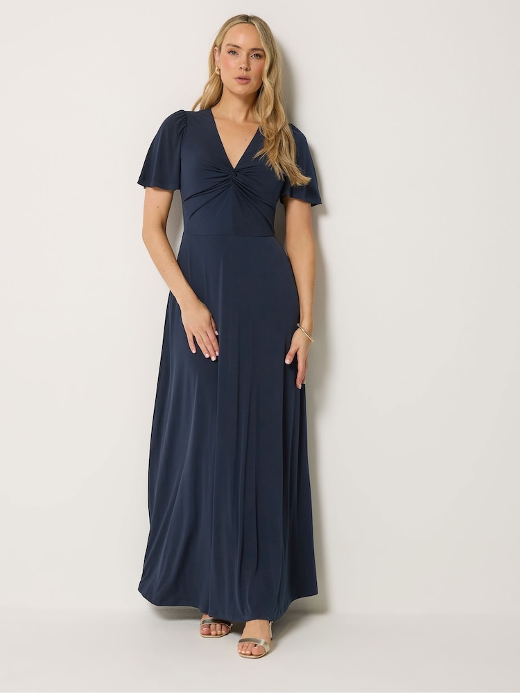 long tall sally formal dresses LTS Women's Tall Navy Blue Twist Front Maxi Dress Size 6