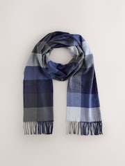 Navy Blue Buffalo Check Scarf - Image 1 of 3