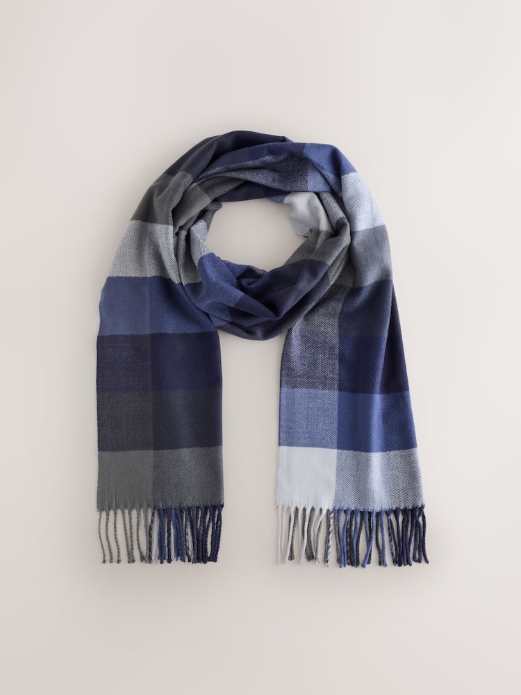 Navy Blue Buffalo Check Scarf - Image 1 of 3