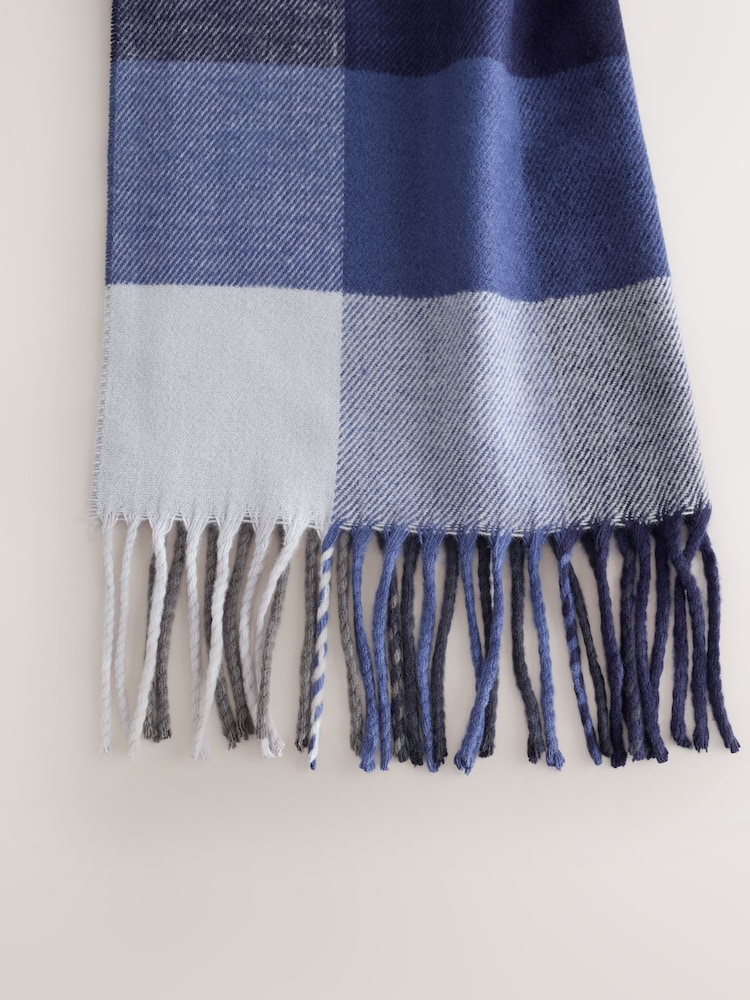 Navy Blue Buffalo Check Scarf - Image 2 of 3