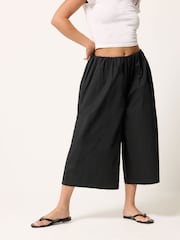 שחור - PixieGirl Petite Poplin Extra Long Culottes - תמונה 2 מתוך 5