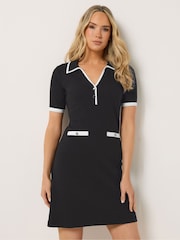 Long Tall Sally Black Tipped Ribbed Mini Dress - Image 1 of 5