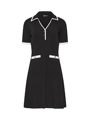 Long Tall Sally Black Tipped Ribbed Mini Dress - Image 5 of 5