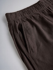 The Set 2 Pack Barrel Leg Trousers With Linen Stone Brown/Chocolate Brown - Image 10 of 11