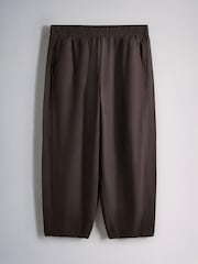 The Set 2 Pack Barrel Leg Trousers With Linen Stone Brown/Chocolate Brown - Image 8 of 11