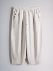 The Set 2 Pack Barrel Leg Trousers With Linen Stone Brown/Chocolate Brown - Image 9 of 11