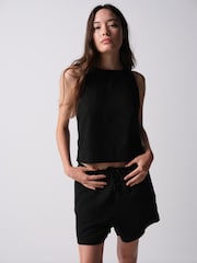 The Set 2 Pack Shell Tank Top With Linen Black/Chocolate Brown - Image 3 of 11