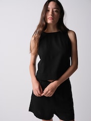 The Set 2 Pack Shell Tank Top With Linen Black/Chocolate Brown - Image 4 of 11