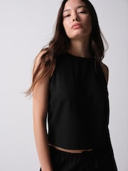 The Set 2 Pack Shell Tank Top With Linen Black/Chocolate Brown - Image 7 of 11