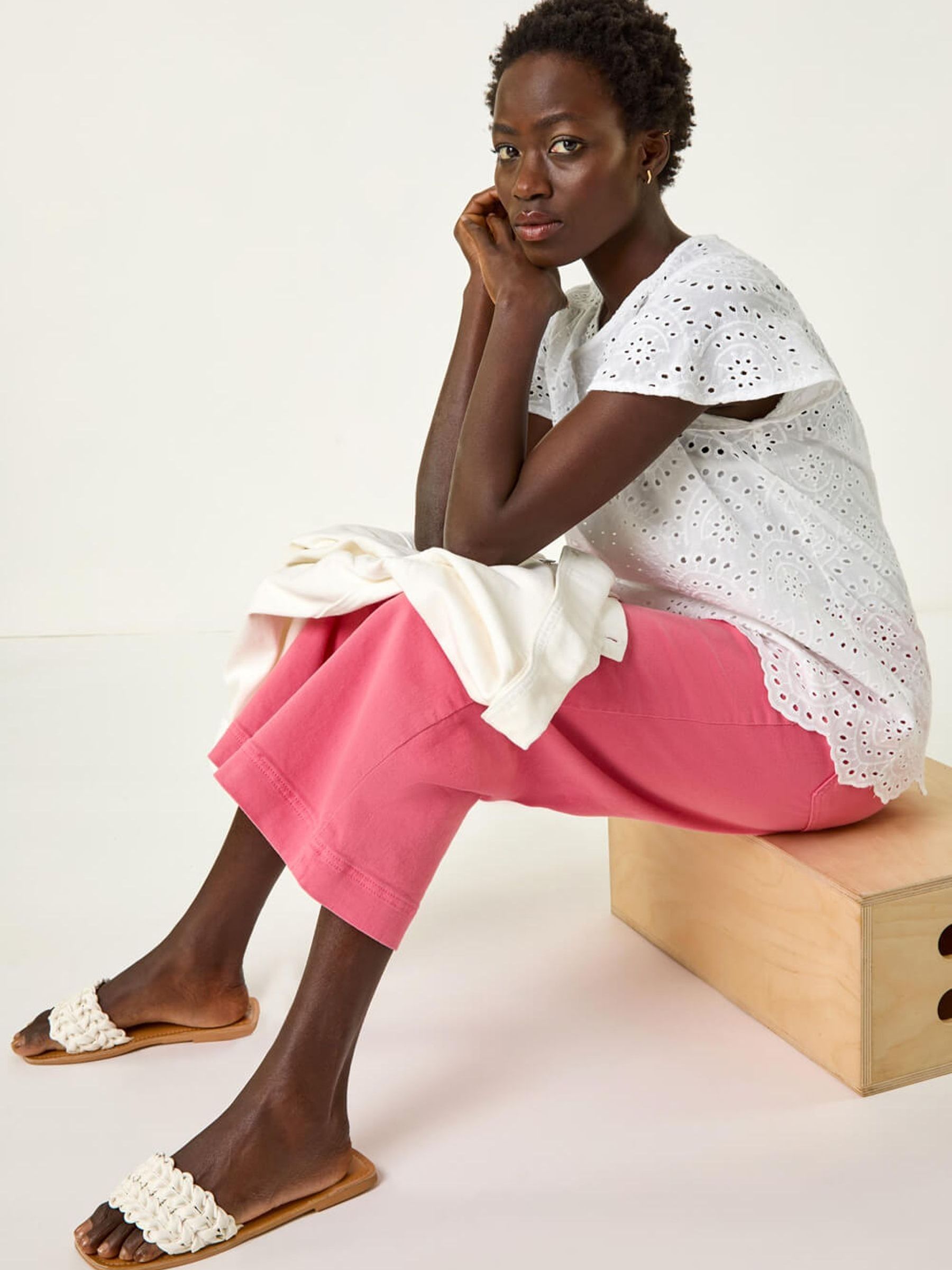 Buy Roman White Broderie Short Sleeve Top from Next USA