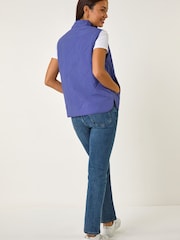 Roman Blue Diamond Quilted Funnel Neck Gilet - Image 4 of 5