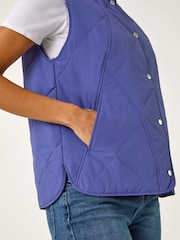 Roman Blue Diamond Quilted Funnel Neck Gilet - Image 5 of 5