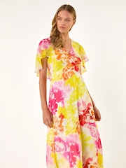 Roman Cape-Kleid mit abstraktem Print - Bild 1 von 5