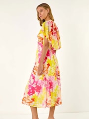 Roman Cape-Kleid mit abstraktem Print - Bild 3 von 5