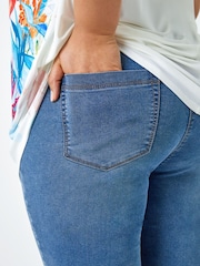 Roman Blue Curve Cropped Stretch Denim Leggings - Image 6 of 6