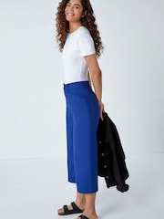 Roman Blue Cropped Stretch Trousers - Image 1 of 5