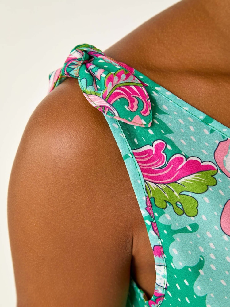 Roman Green Floral Spot Printed Cami Top - Image 5 of 5