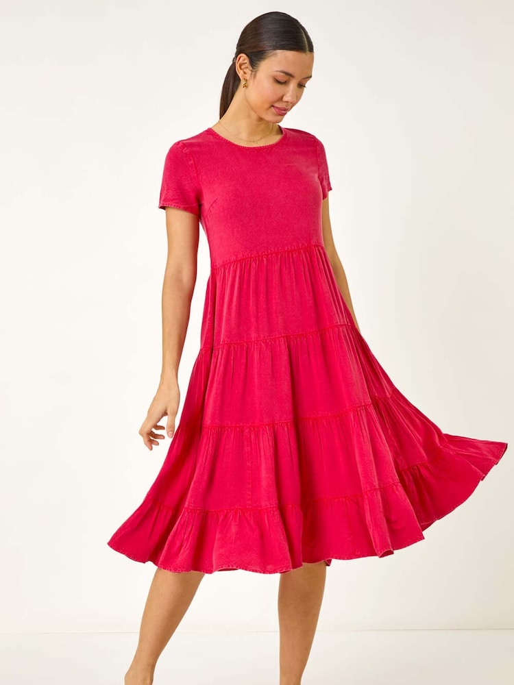 Roman gerüschtes gestuftes Midikleid - Bild 1 von 5