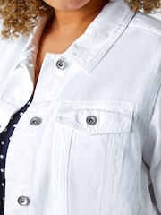 Roman White Curve Mid Wash Denim Jacket - Image 4 of 4