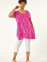 Roman Pink Curve Paisley Print Bar Back Top - Image 3 of 5