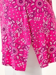 Roman Pink Curve Paisley Print Bar Back Top - Image 5 of 5