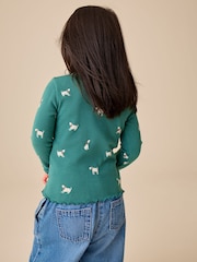 Green Long Sleeve Ribbed Top (3mths-7yrs) - Image 2 of 8