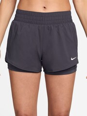 Gridiron Grey - Шорти Nike One Dri-FIT Mid Rise 3" 2-in-1 - Image 1 of 4
