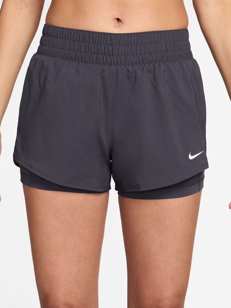 Gridiron Grey - Шорти Nike One Dri-FIT Mid Rise 3" 2-in-1 - Image 1 of 4