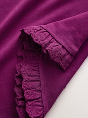 Burgundy Long Sleeve Broderie Hem Top (3mths-7yrs) - Image 8 of 8