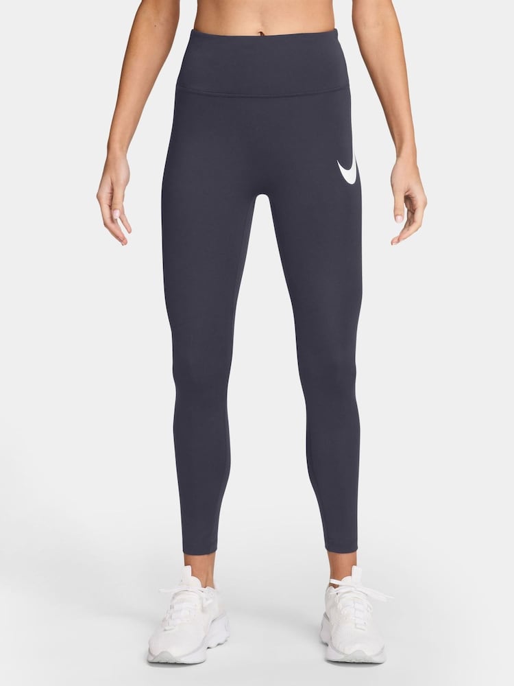 Nike Gridiron Grey Tempo Swoosh Run High-Waisted 7/8 Running Leggings - Image 1 of 4 Nike Gridiron Grey Tempo Swoosh Run High-Waisted 7/8 Running Leggings - Image 1 of 4