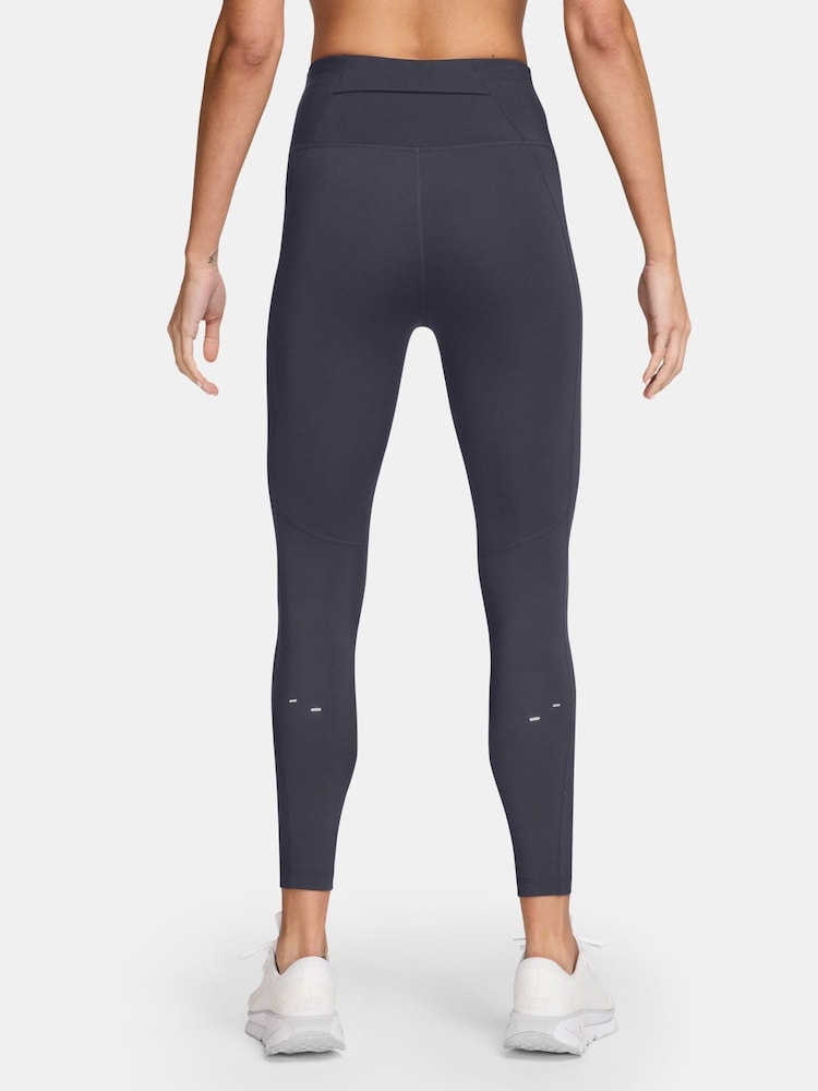 Nike Gridiron Grey Tempo Swoosh Run High-Waisted 7/8 Running Leggings - Image 2 of 4 Nike Gridiron Grey Tempo Swoosh Run High-Waisted 7/8 Running Leggings - Image 2 of 4